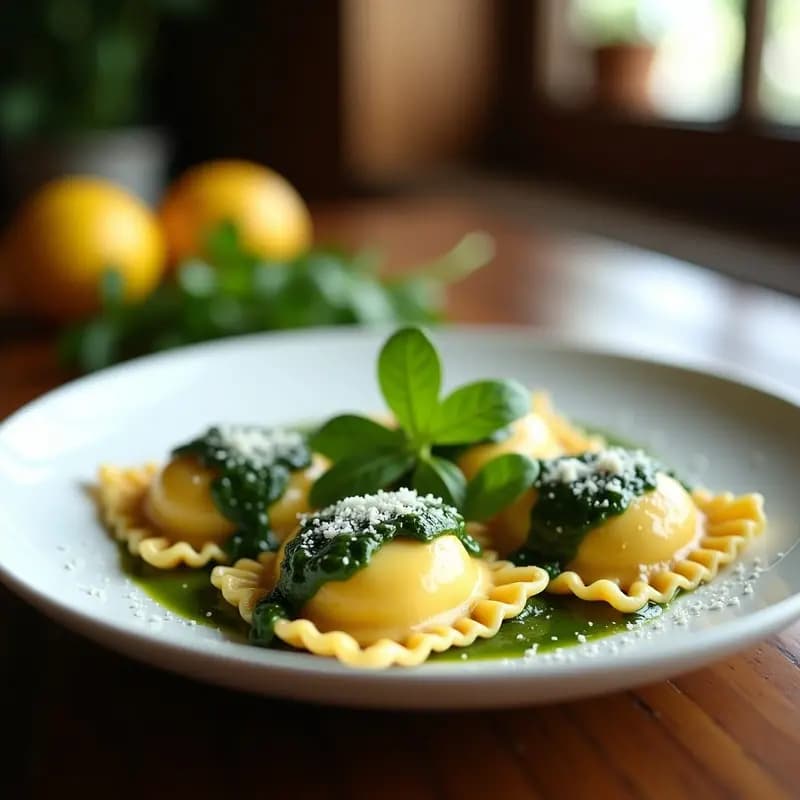 Raviolis de Espinaca y Ricotta al Pesto de Rúcula: Receta Italiana Sin Horno en Airfryer