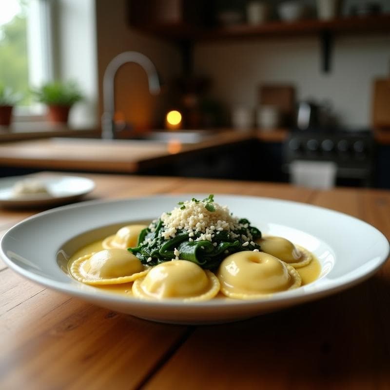 Raviolis de Espinaca y Ricotta: Receta Italiana en Thermomix con Masa Integral