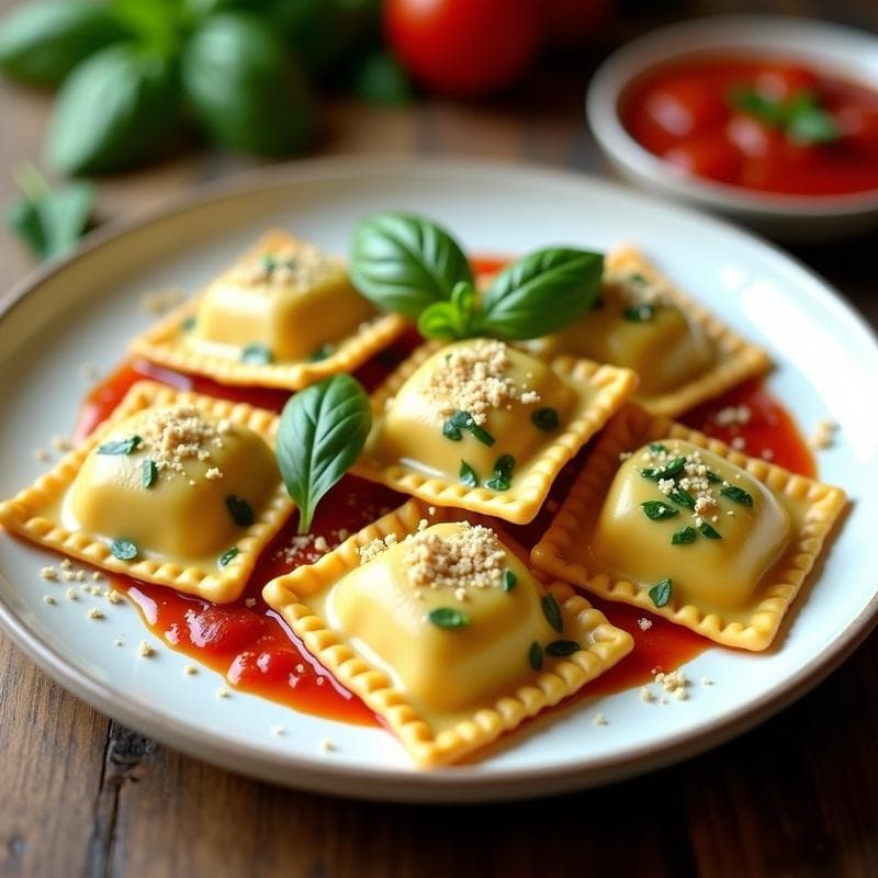Raviolis de Espinaca y Ricotta de Tofu: Receta Italiana Vegana en Airfryer sin Aceite