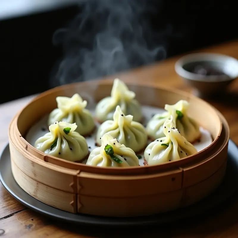 Raviolis Chinos de Espinacas y Queso de Anacardo: Receta Vegana al Vapor