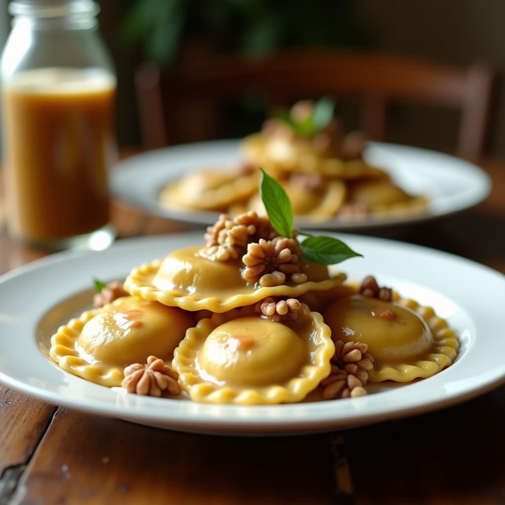 Raviolis de Espinacas y Queso Brie en Salsa de Nueces: Receta Francesa en Airfryer