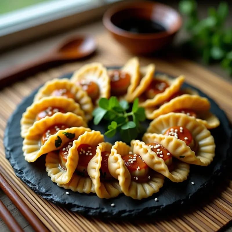Raviolis Japoneses Gyoza de Hongos Shiitake y Espinacas: Receta Vegana en Sartén