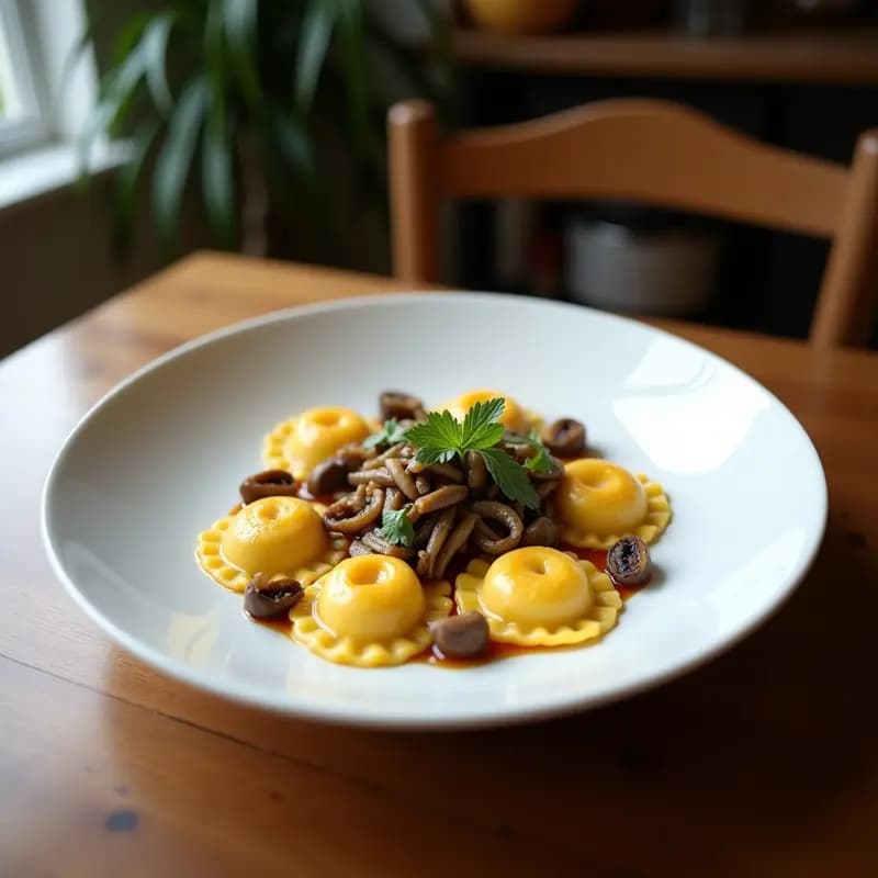 Raviolis de Hongos Porcini y Ricotta: Receta Italiana Gourmet en Thermomix