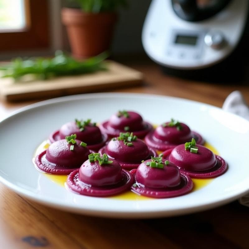 Raviolis de Remolacha y Queso de Anacardo: Receta Vegana Sin Gluten en Thermomix