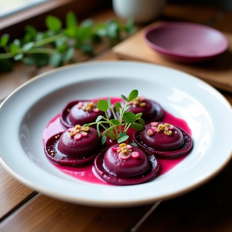 Raviolis de Remolacha y Queso de Anacardos: Receta Vegana Sin Cocción y Ultra Colorida