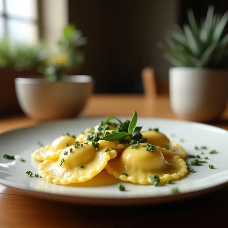 Raviolis de Remolacha y Queso de Cabra con Mantequilla de Salvia: Plato Italiano Vegano y Colorido