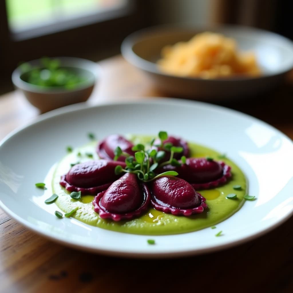 Raviolis de Remolacha Morada con Relleno de Queso de Cashew: Receta sin Gluten y Sin Horno