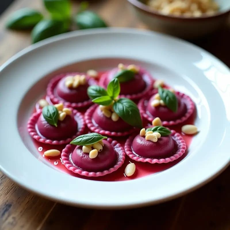 Raviolis de Remolacha y Ricotta de Almendra: Receta Italiana Sin Gluten y Sin Lácteos