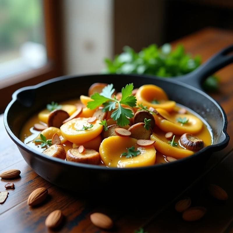Refogado de Palmito y Hongos Chanterelle: Receta Brasileña Vegana en 20 Minutos