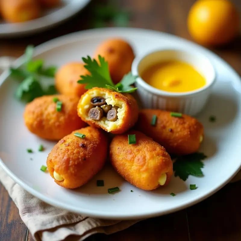 Rellenos de Papa a la Peruana con Ají Amarillo: Aperitivo Crujiente y Picante en Airfryer