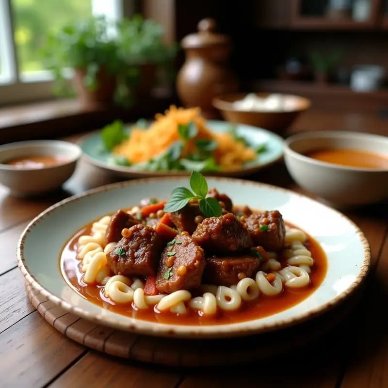 Rendang de Ternera y Coco: Estofado Indonesio de Lenta Cocción y Sabores Intensos