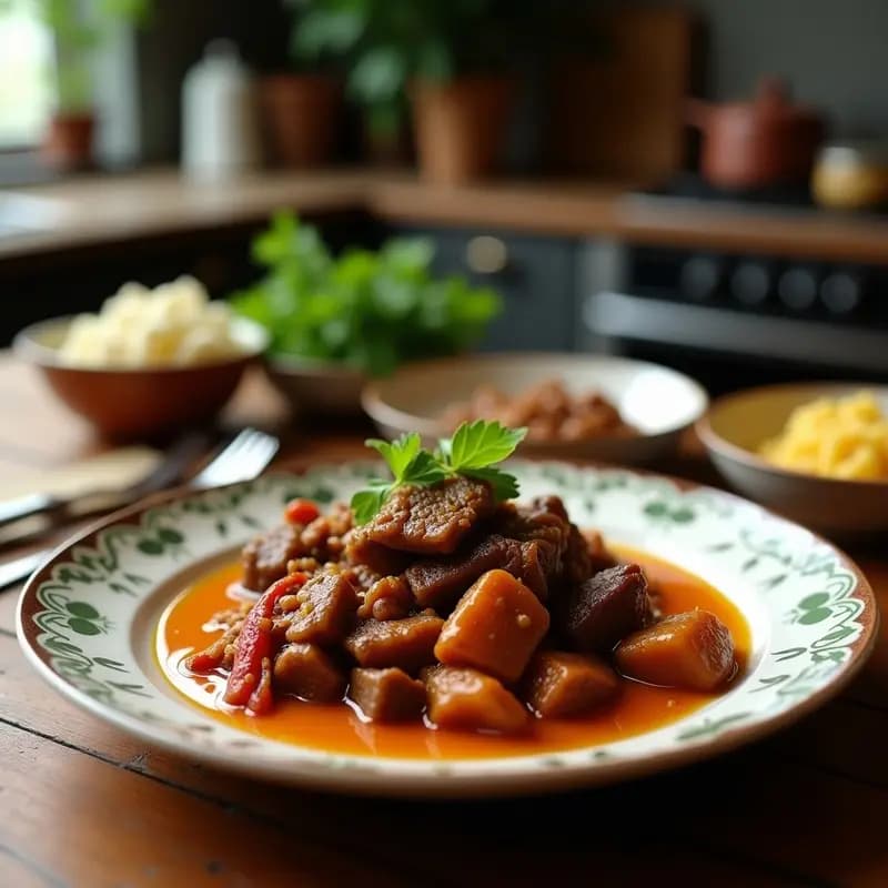 Rendang de Ternera con Leche de Coco y Especias: Receta Indonecia en Olla Exprés