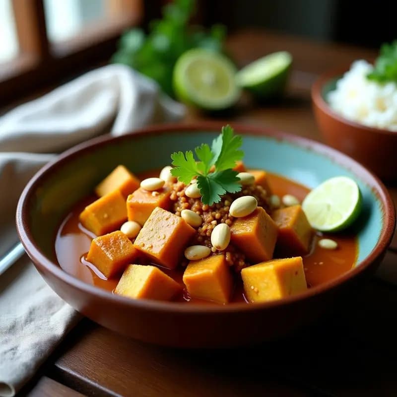 Rendang de Tofu y Cacahuetes: Curry Indonecio Vegano y Alto en Proteína