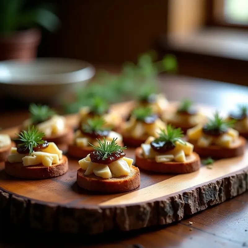 Retriever de Pollo Ahumado y Queso Azul: Canapés Escoceses para Eventos Gourmet