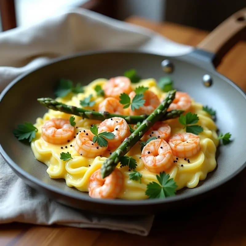 Revuelto de Espárragos Blancos y Gambas: Receta de Temporada con Toque Elegante