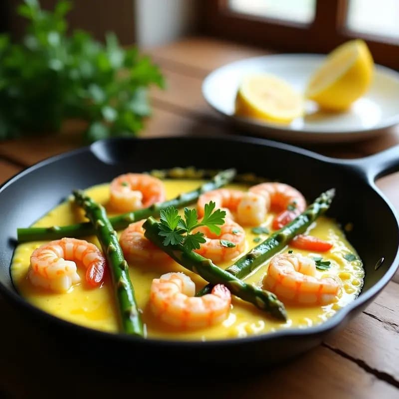 Revuelto de Espárragos Trigueros y Gambas: Receta Primaveral Fácil y Baja en Calorías