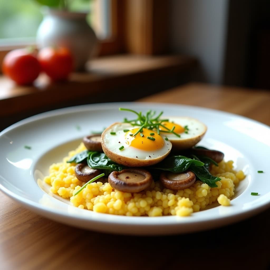 Revuelto de Huevo de Codorniz y Champiñones Portobello con Trufa: Desayuno Gourmet Alto en Proteína en 15 Minutos