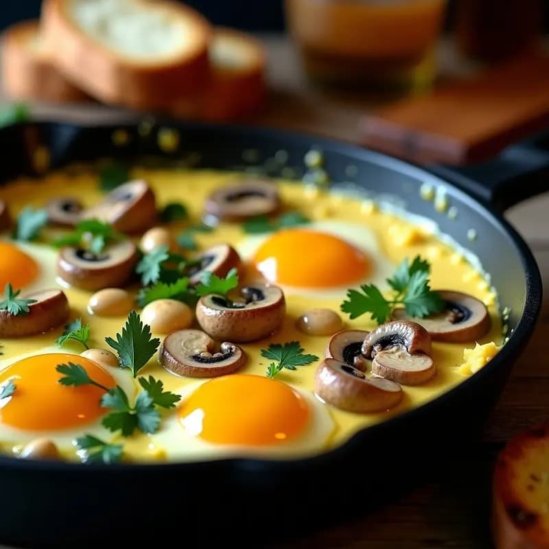 Revuelto de Setas y Ajetes: Receta de Tapas Española con Huevos en 15 Minutos