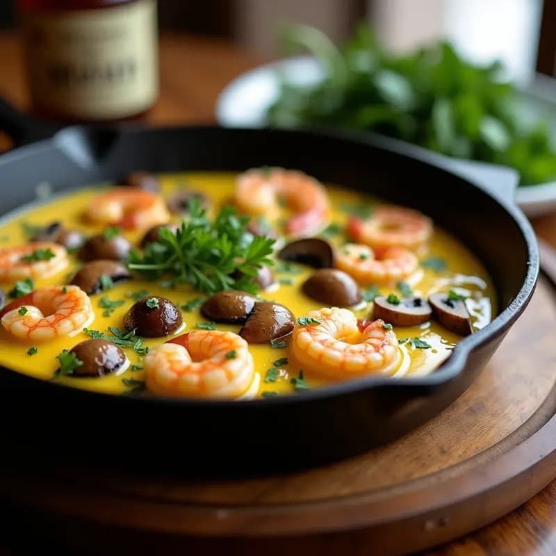 Revuelto de Setas y Gambas con Ajo Tierno: Receta de Montaña y Mar en 10 Minutos