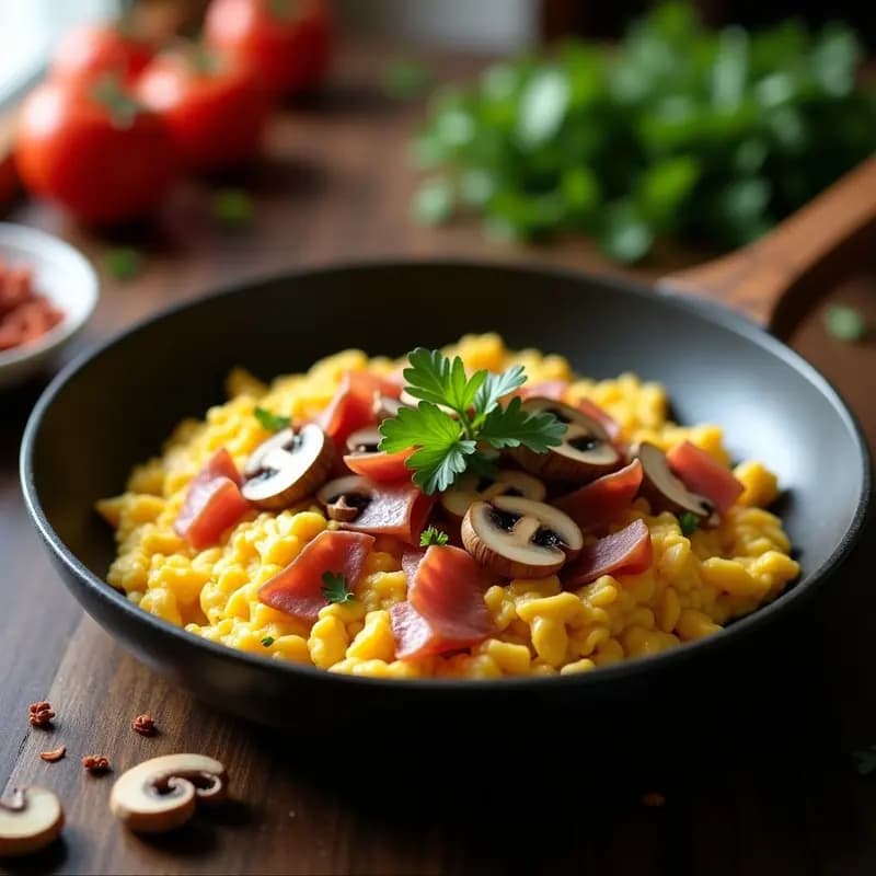 Revuelto de Setas y Taquitos de Jamón: Desayuno o Cena en 15 Minutos