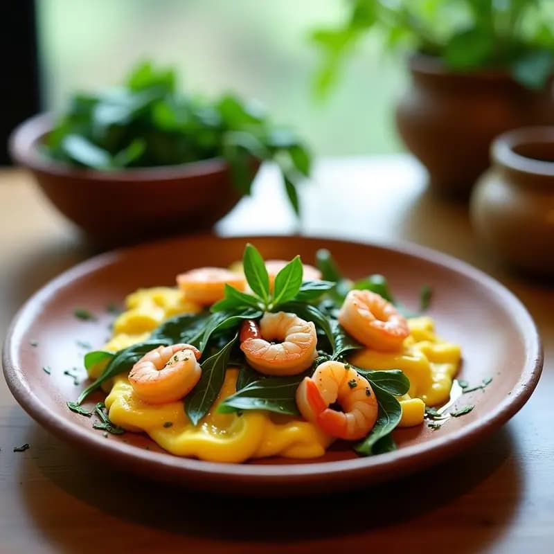 Revuelto de Tagarninas y Gambas Blancas: Receta de temporada en 10 Minutos
