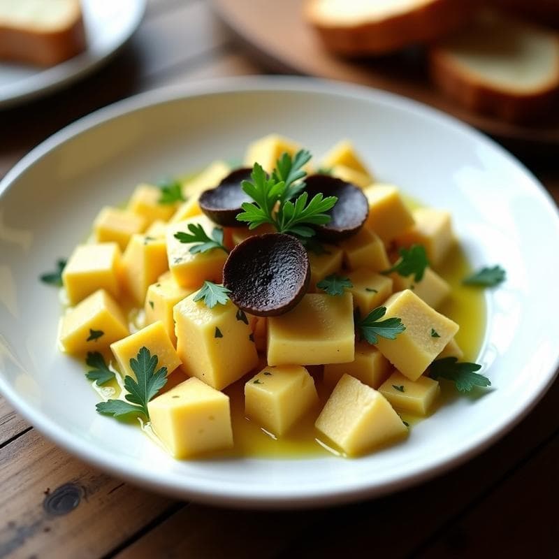 Revuelto de Tofu y Alcachofas con Trufa Negra: Receta Vegana Gourmet en 15 Minutos