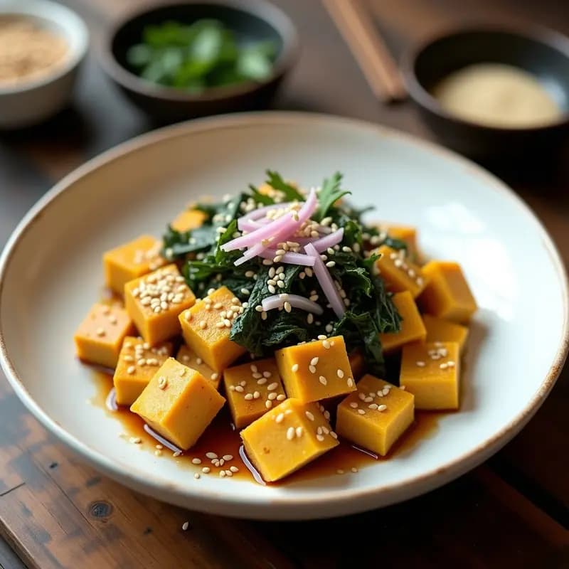 Revuelto de Tofu con Algas Nori y Semillas de Sésamo: Desayuno Japonés Alta en Proteína