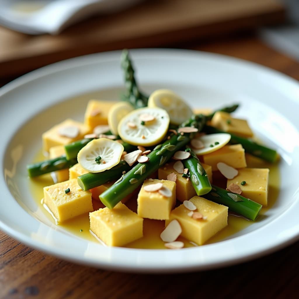 Revuelto de Tofu con Espárragos Morales y Trufa Blanca: Receta Keto en 15 Minutos