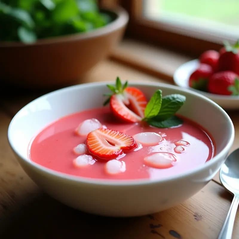 Ribenica Eslovena: Sopa Fría de Ruibarbo y Fresas para el Verano