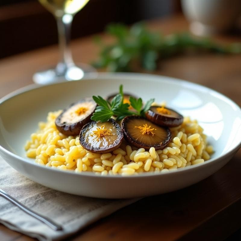 Risolatto de Champiñones Portobello y Azafrán: Receta Vegana al Estilo Italiano en Olla Lenta