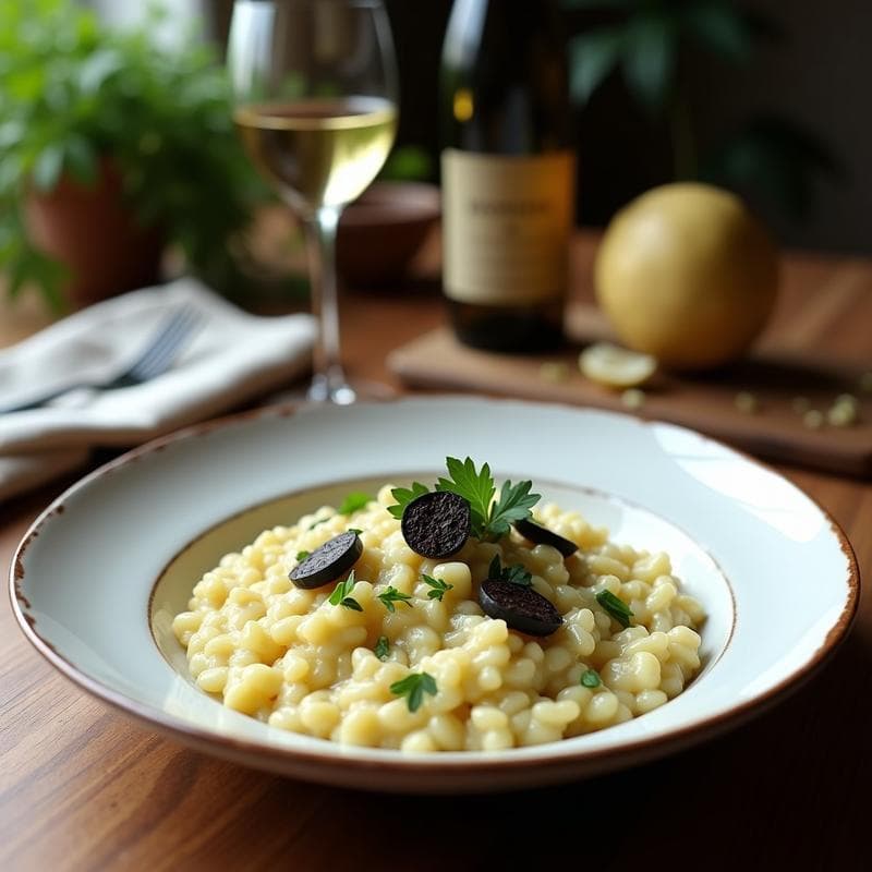 Risotto de alcachofa y trufa negra: Receta cremosa y vegana con vino blanco