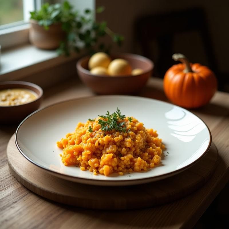 Risotto de Avena y Calabaza con Especias de Baharat: Receta Vegana en Thermomix