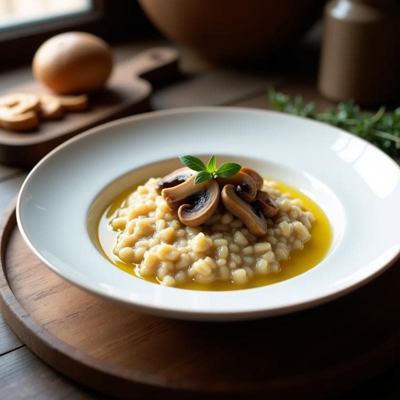 Risotto de Avena y Champiñones: Receta Sin Gluten y Alta en Fibra en Thermomix