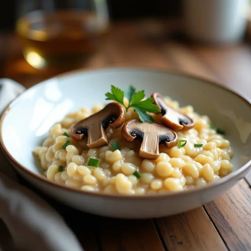 Risotto de Avena y Hongos Chanterelle: Receta Italiana Sin Lactosa en Thermomix