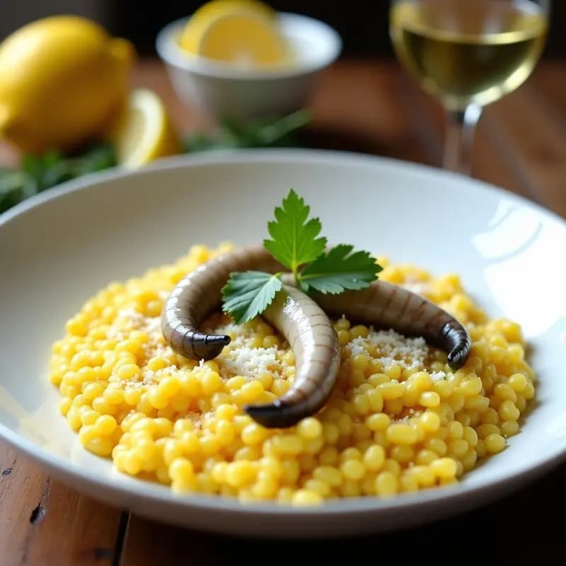 Risotto de Azafrán y Angulas: Receta Italiana de la Costa Adriática