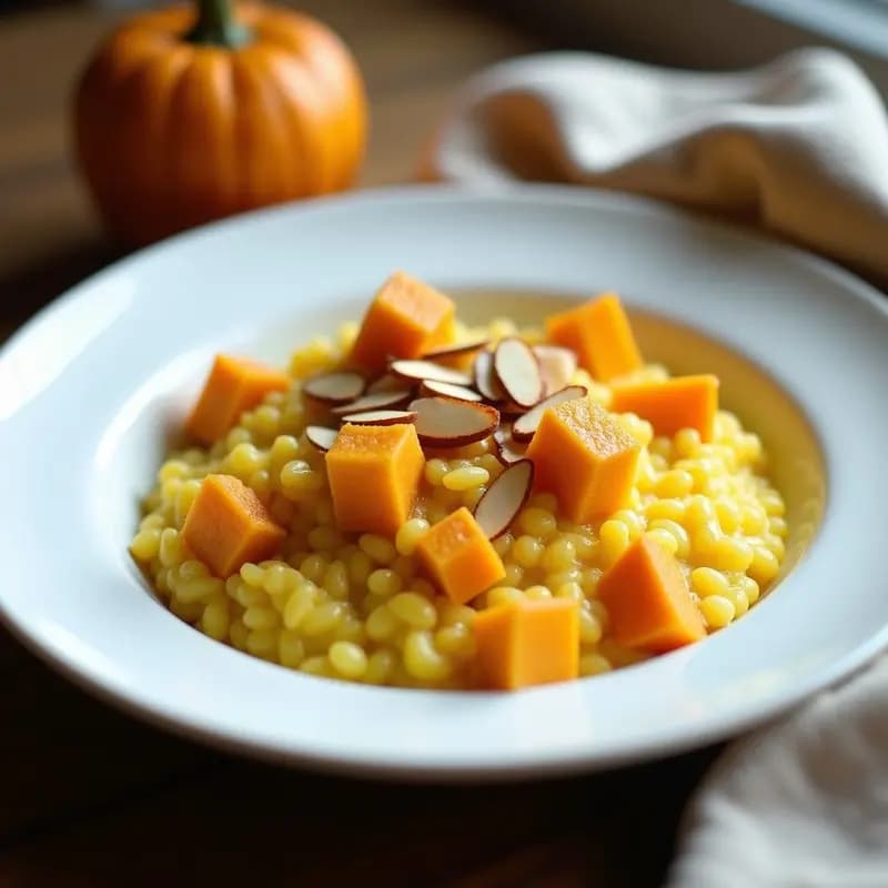 Risotto de Azafrán y Calabaza Kabocha: Receta Italiana en Airfryer Sin Arroz