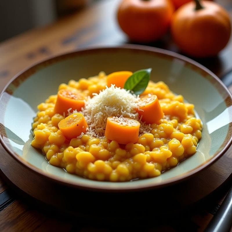 Risotto de Azafrán y Calabaza Kabocha: Receta Newark en Olla Exprés con Toque Persa