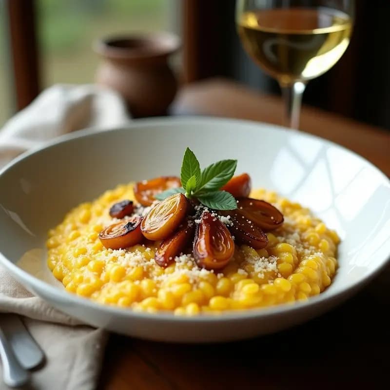 Risotto de Azafrán con Calçots al Horno: Receta de Invierno en 35 Minutos