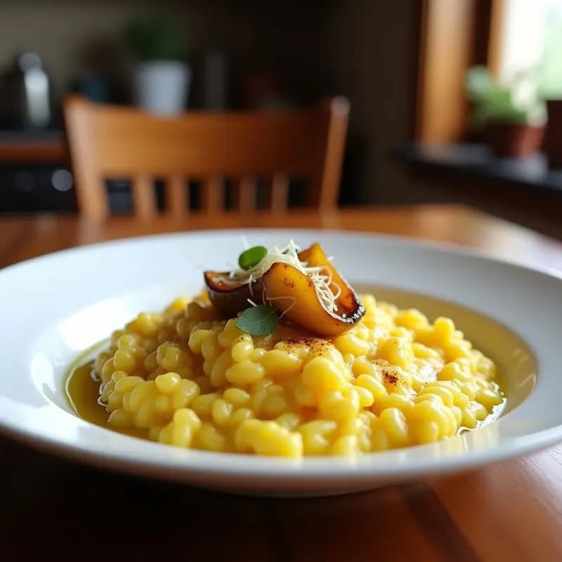 Risotto de Azafrán con Calçots: Receta en Olla Lenta para una Cena de Lujo en Casa