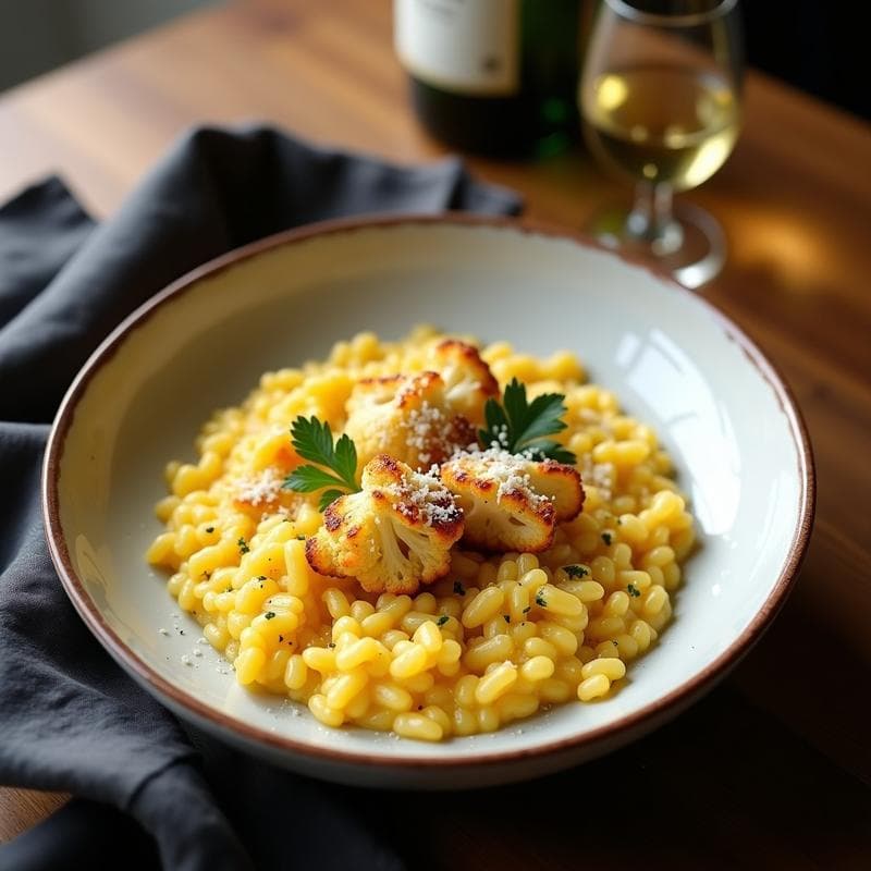Risotto de Azafrán y Coliflor: Receta Cremosa y Reconfortante para Otoño