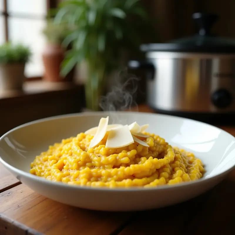 Risotto de Azafrán y Cúrcuma en Olla Lenta: Receta Reconfortante en 4 Horas