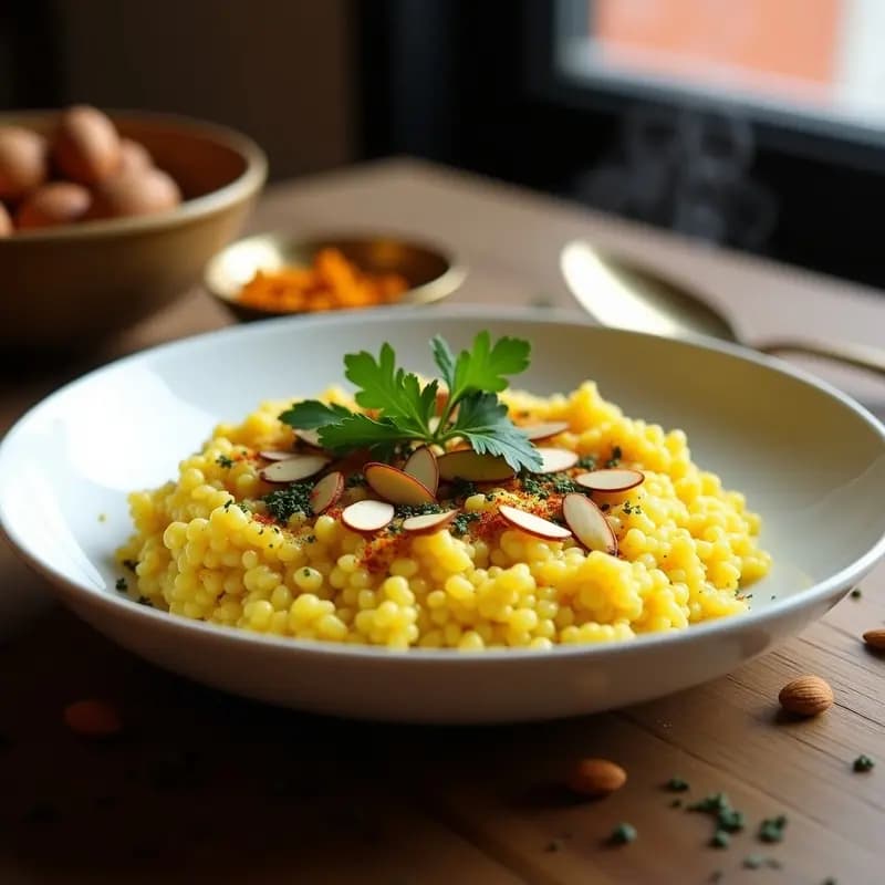 Risotto de Azafrán y Zaatar: Receta Libanesa Cremosa con Toque Árabe