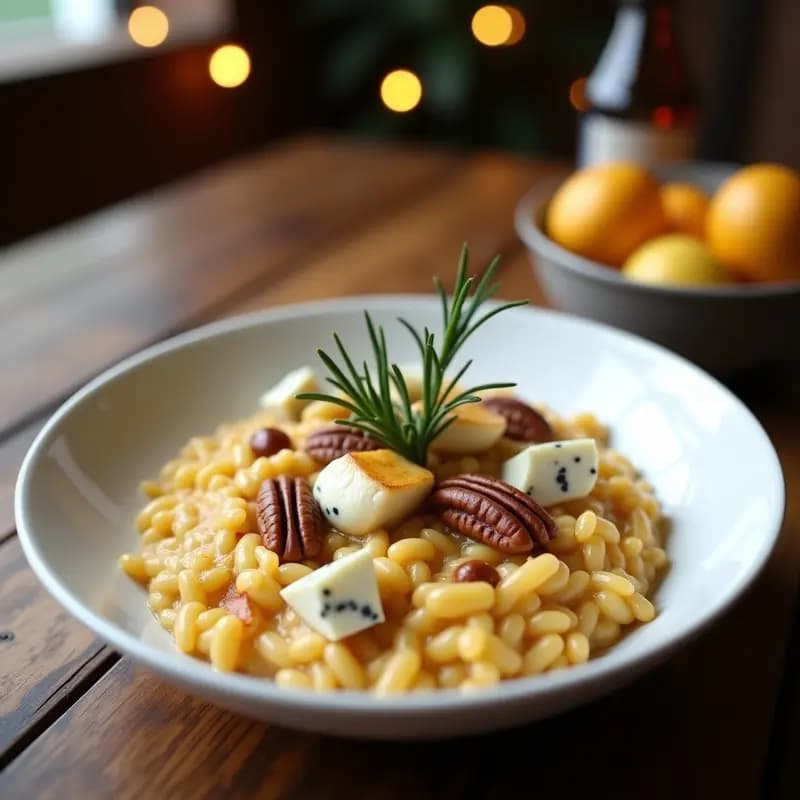 Risotto de Azúcar Morena y Queso Gorgonzola: Receta Italiana Gourmet con Toque Dulce-Salado
