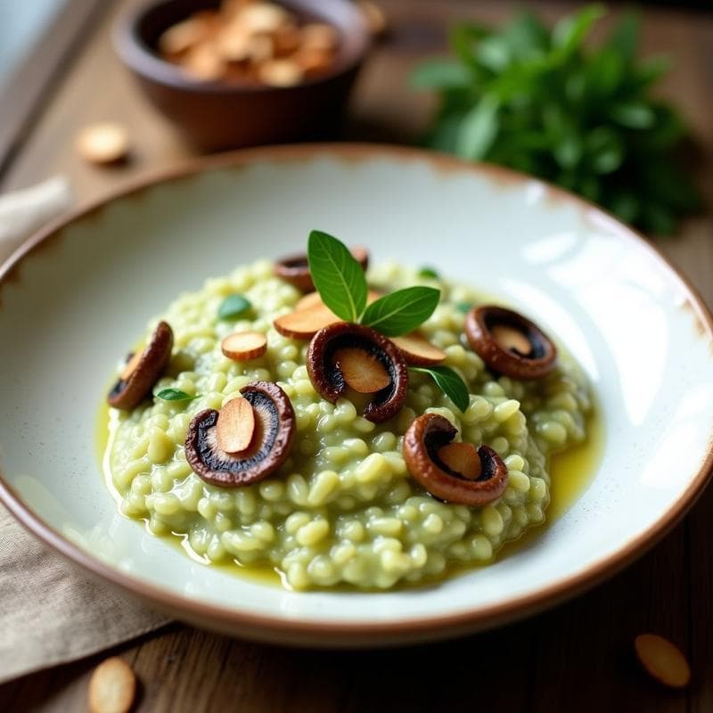 Risotto de Boldo y Champiñones Portobello: Receta Italiana en Olla Lenta y Detox