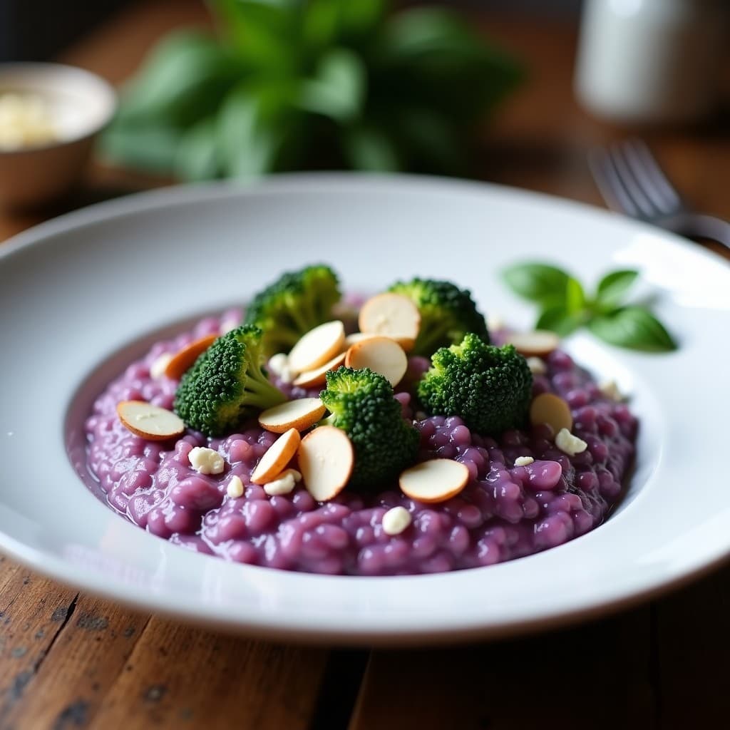 Risotto de Brócoli Morado y Queso de Cabra: Receta Italiana Cremosa en Thermomix