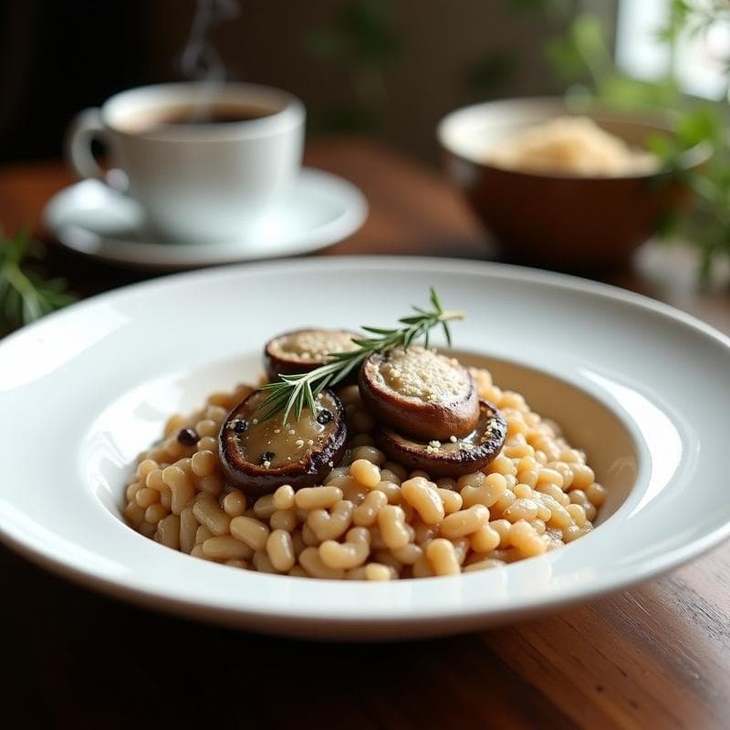 Risotto de Café y Champiñones Portobello: Receta italiana cremosa en thermomix