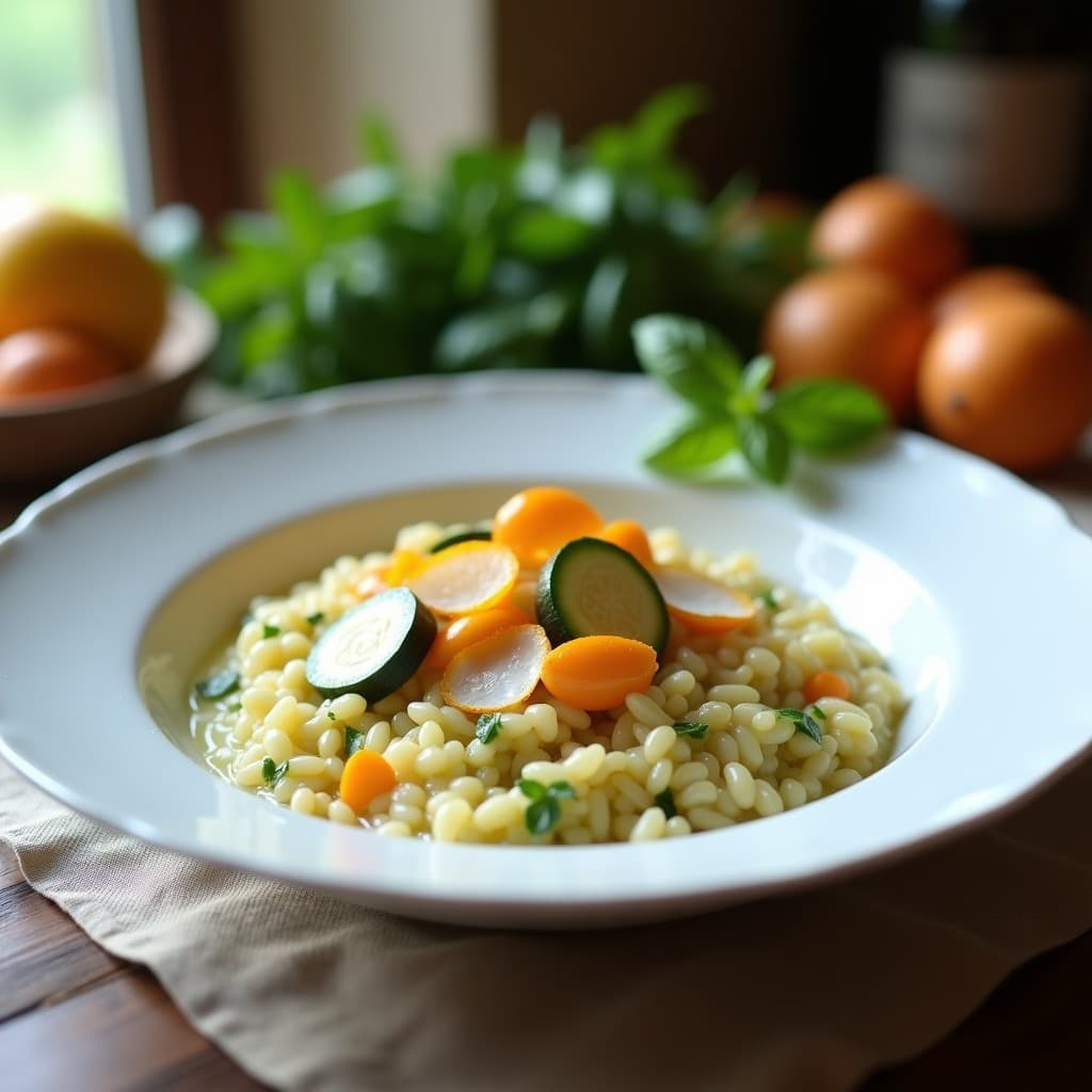 Risotto de Calabacín y Flores de Calabaza: Receta Vegetariana en Thermomix con Toque Italiano