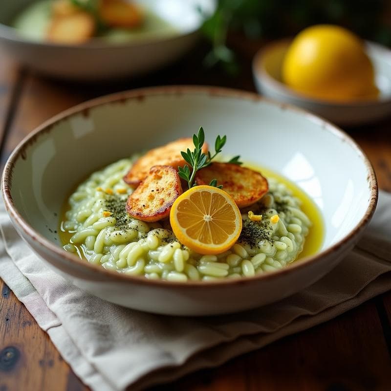 Risotto de Calabacín y Zaatar con Queso Halloumi: Receta Libanesa en Olla Express