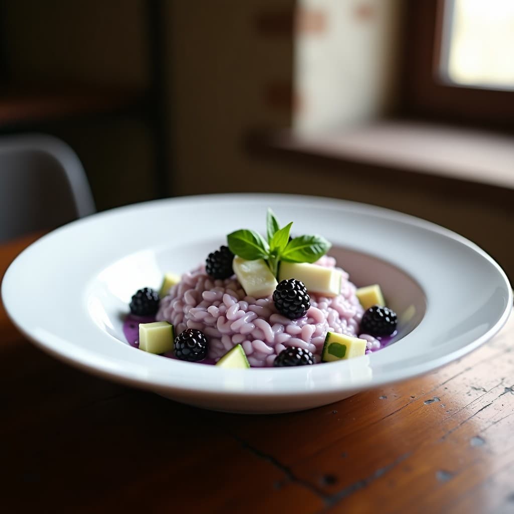 Risotto de Calabacín y Zarzamora con Queso de Cabra: Receta Italiana en Olla Express
