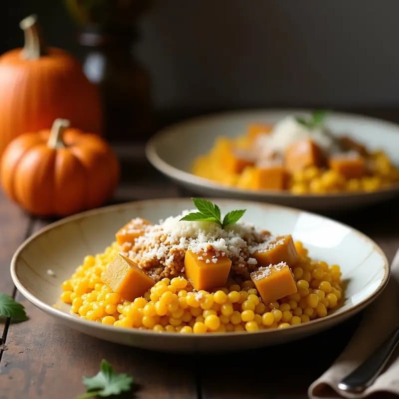 Risotto de Calabaza y Curry con Crujiente de Coco: Receta Vegana y Reconfortante